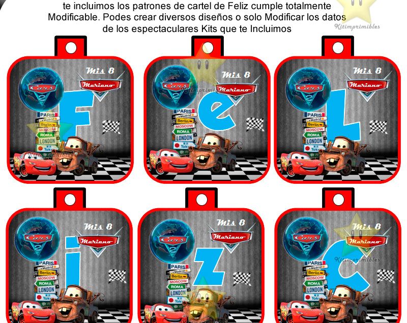 Kit Imprimible Candy Bar Golosinas De Cars Tita Yapa Y Mas kit